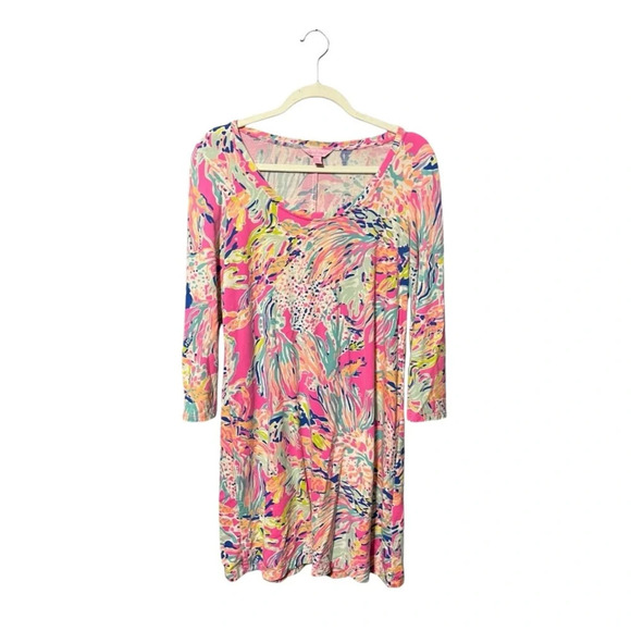 Lilly Pulitzer Devon Dress Sunken Treasure Tiki Pink - Picture 2 of 7